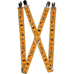 Buckle-Down Men's Suspender-Old Western, Multicolor, One Size