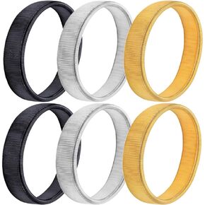 3 Pairs Elastic Shirt Sleeve Holders Anti-Slip Sleeve Garters Stretch Metal Armbands for Men Women Black Silver Gold