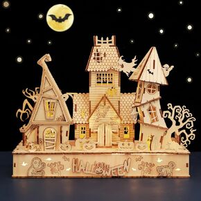 UGUTER 3D Wooden Puzzle Santa's Workshop House Model Kit DIY Home Decoration Stunning Easter Christmas Birthday Gifts for Adults and Teens (Santa’s Factory)