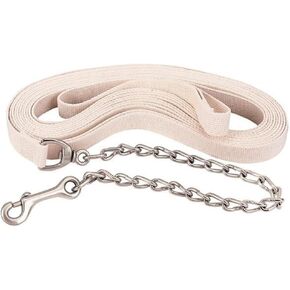 Weaver Leather Flat Cotton Lunge Line with Chain , White , 1-Inch x 27-Feet