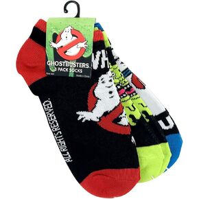 Ripple Junction Ghostbusters Adult Unisex Character and Logo 3-Pack Novelty Ankle Socks