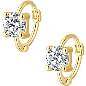 FXGHYH 925 Sterling Silver CZ Huggie Small Hoop Earrings for Women Girl Hypoallergenic Tiny Sleeper Cartilage Cuff Earrings Jewerly