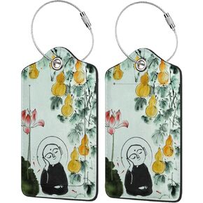 Alien Spaceship Stras 2 Pack Luggage Tags, Unique Leather Suitcase Tags Identifiers with Privacy Name Address Labels & Durable Steel Loop