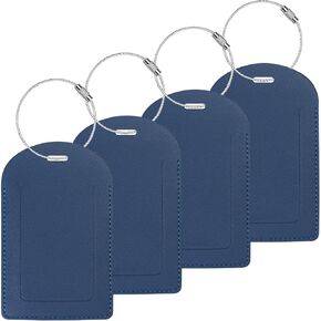Gloppie Luggage Tags 4 Pack TSA Approved Luggage Tag for Suitcase PU Leather Travel Bag Tags Name Tags with Privacy Cover Brown