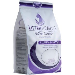 Litter Pearls Ultra Clump Unscented Crystal Clumping Cat Litter 8lb,White and Clear Crystals,10580