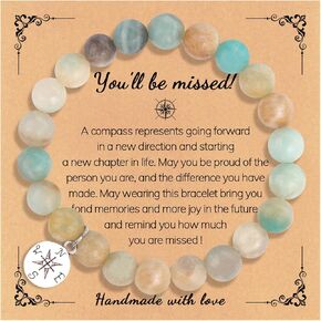 YANCHUN Coworker Leaving Gifts Coworker Appreciation Gifts Compass Bracelet Good Luck Farewell Bracelet Retirement Thank You Gift for Coworker Friends Boss Teacher
