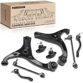 A-Premium Set of 8, Front Lower Control Arm, Sway Bar Link, Lower Ball Joint, Outer Tie Rod End, Compatible with Kia Rio 2006-2011, Rio5 2006-2011
