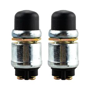2PCS Engine Push Button Start Switch,12V Instantaneous Ignition Start Switch,Waterproof Heavy Duty Aluminum Automotive Parts,Push Button Start Switch for Cars,Boats,Trucks,Lawn Tractors(Black)