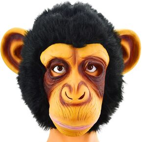 Monkey Mask for Adult,Halloween Animal Latex Mask for Cosplay Costume Party Prop