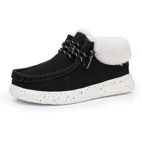 Apakowa Boys Fall Winter Boots Warm Girls Boys Winter Snow Boots with Faux Fur (Toddler/Little Kid/Big Kid) in Kuwait