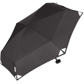 EuroSchirm Unisex - Adult Dainty Umbrella, Black - Reflective, One Size
