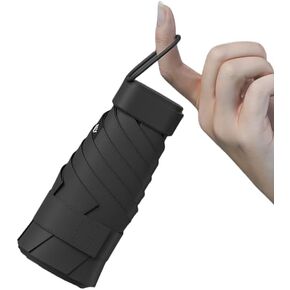 Hidden Pull-Tab handle Mini Sun Travel Umbrella Blocking/Anti UPF 50 UV Protection 99.9% Coating Layer Fabric Compact Folding Purse Umbrella/Lightweight Small Portable Backpack/Rain Sun/ Women Kids