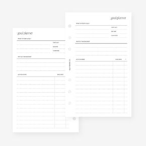 Franklin Covey Compact Goal Planner Insert Agenda Refill for FC Compact 6 Hole Ringed Binders 4.25 x 6.75