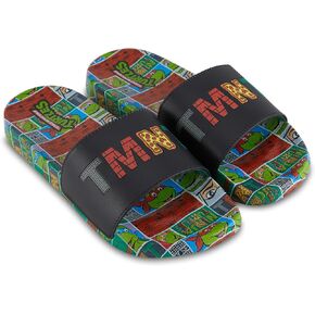 Teenage Mutant Ninja Turtles Mens Slide Sandals - TMNT Shoes - Michaelangelo, Raphael, Donatello, and Leonardo Slides