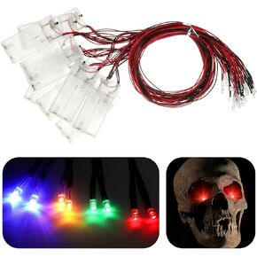 Xuhal 12 Pcs Halloween LED Glowing Light Eye for Mask Costume Skull Skeleton 24'', Battery Not Include