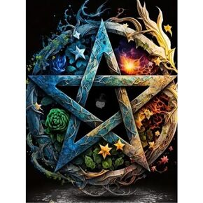 JFYHAB Pentagram Diamond Painting Kits for Adults,Star Diamond Art Kits for Adults,Pentagram Gem Art Kits for Adults DIY 5D Gem Art for Gift Home Wall Decor 16x12inch