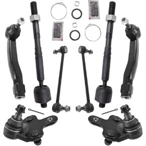TRQ Front Steering & Suspension Kit Ball Joint Sway Bar Stabilizer Link Tie Rod Compatible with 2010-2015 Lexus RX350 RX450h 2008-2019 Toyota Highlander 2009-2015 Venza