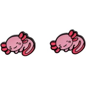 Axolotl Pink Mexican Salamander Amphibian Stud Earrings Ear Rings Cute Kawaii Cosplay
