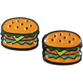 GK-O lovely hamburger metal earring ear stud earrings studs one pair