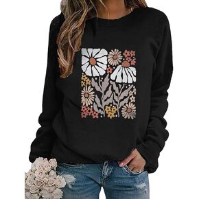 زهرة البلوز المرأة قمصان زهرة برية خمر أضيق الحدود زهرة طباعة البلوز خريف الخريف البلوز القمم in Kuwait