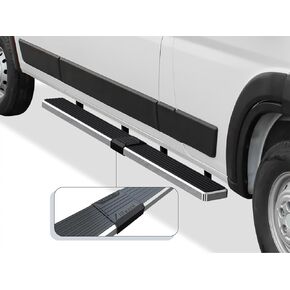 APS Running Boards 6in Silver Compatible with Ram ProMaster 2014-2024 Full Size Van 136 inches 159 inches Wheelbase 3-Door Stainless Steel (Nerf Bars Side Steps Side Bars)