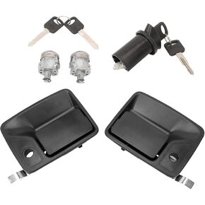 Ignition Lock Cylinder with Door Handle Compatible for F-250/F-350 1997-2007 Lock Cylinder for Excursion 2000-2005 Door Handle fit Navigator 1998-2005 LC6177 DL5885 597638 7C3Z1521990A