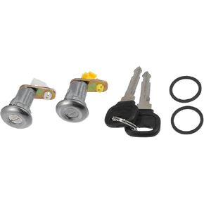 ACROPIX Door Lock Cylinder Replacement Fit for Mazda B2200 - Pack of 4 Silver Tone Black