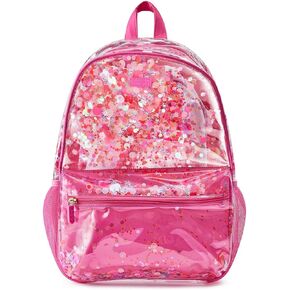 Packed Party Backpack, Women and Girls Fashion Shoulder Knit Book Bag; Trendy Unicorn Confetti Look for Work and Travel (Pink - Sweet Tart)