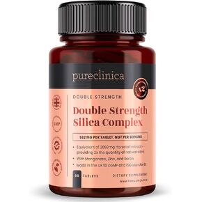 Double Strength Silica Complex – 6 Month Supply! (2000mg Horsetail Extract x 180 Tablets(2 Bottles of 90))