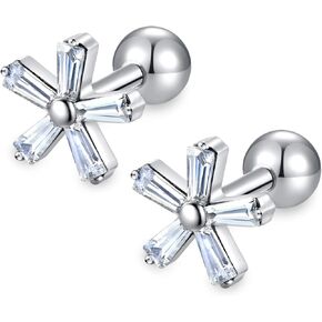G23 Implant Grade Titanium Screw Back Sleeper Earrings Studs Conch Lobe Jewelry 16G Helix F136 Piercing Post for Sensitive Ears Cartilage