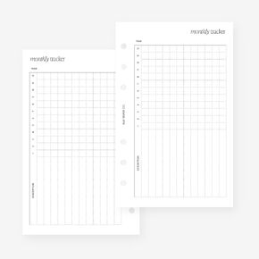 Franklin Covey Compact Monthly Tracker Planner Insert Agenda Refill for FC Compact 6 Hole Ringed Binders 4.25 x 6.75