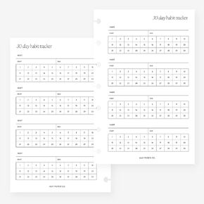 Mini Happy Planner 30 Day Habit Tracker Planner Insert Agenda Refill for 7-Discs Notebook 4.6 x 7