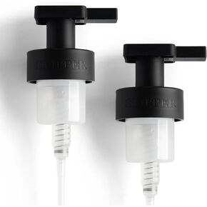 Skipper Foaming Replacement Pump Set - 2 Pack - 40mm (1.57") Wide Rim (40/410 neck size) - Unique Matte Black Finish - High Rated 1.66c Foam Output for Maximum Foam