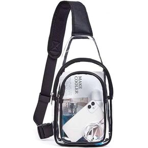 Clear Sling Bag, Stadium Approved Crossbody PVC Shoulder Chest Bag for Events Hiking Backpack Transparent Purse in Saudi Arabia