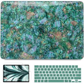 B BELK متوافق مع حافظة MacBook Air 13.6 بوصة إصدار 2024 2023 2022 M3 A3113 M2 A2681 شاشة Retina سائلة، حافظة بلاستيكية صلبة + غطاء لوحة مفاتيح + واقي شاشة، لؤلؤ أرجواني لامع