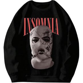 Verdusa Men's Round Neck Long Sleeve Letter Graphic Sweatshirt Pullover Tops