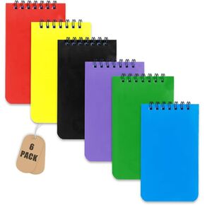 6 Pack Pocket Notebook Small 3x5 Spiral Notepads With Lined Pages, Small Top Spiral Notebook Little Mini Memo Steno Note Pads for Outdoor Home Office College School