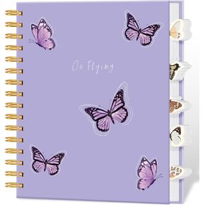 Aesthetic Spiral Notebook Prayer Journal for Women 7 X 8.5 Hardcover 5 Subject College Ruled Notebook with Dividers Contents 100GSM Paper Cute Notebooks for School Bible Work Home, Pink