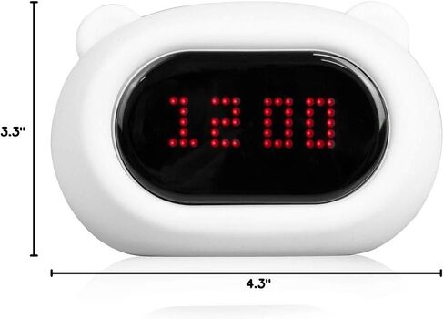 Lumipets Bear Night Light with Alarm Clock, Sleep Training and Sound Machine for Kids, Wake Up Sunrise, Heavy Sleepers Bedrooms, Children's Trainer, Aid, Radio, Ideal Gift, Dual Alarms, Simulation in Kuwait