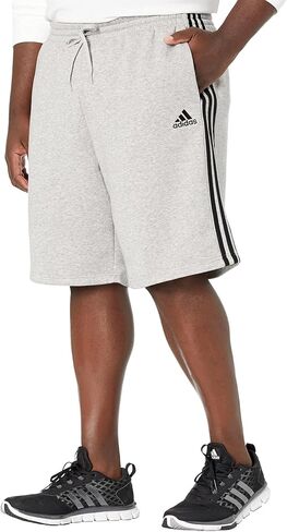 adidas Men's Size Essentials Fleece 3-Stripes Shorts, Medium Grey Heather/Black, Large/Tall in Saudi Arabia