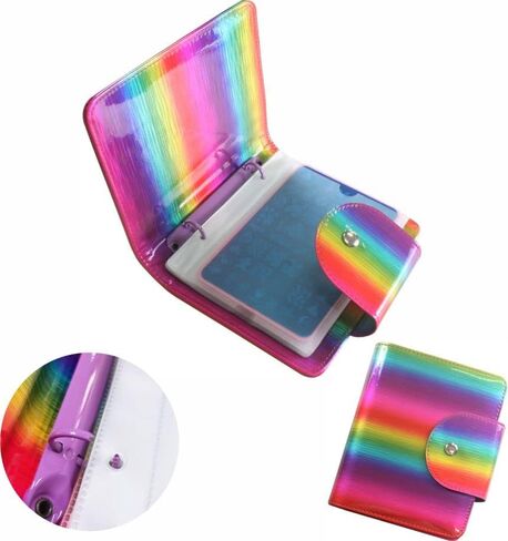 VNC 20 Slots Nail Art Stamp Plate Holder Stamping Plates Storage Bag Cases Rainbow Replaceable XL Plates Big Size 9.5x14.5CM Organizers (A-Purple) in Kuwait