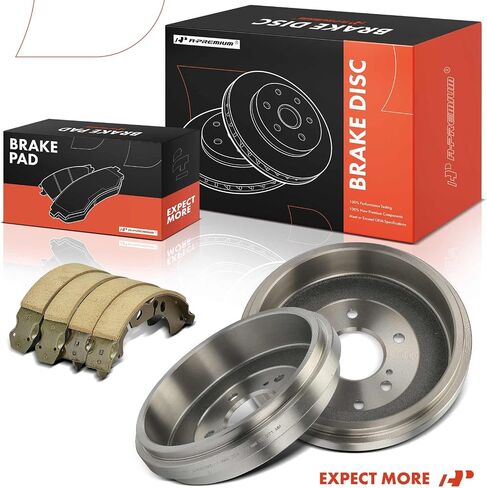 A-Premium 10.67 inch (271mm) Rear Brake Drums + Ceramic Shoes Set Compatible with Select Nissan Models - Sentra 2013-2019 2021-2023, 6-PC Set in Saudi Arabia
