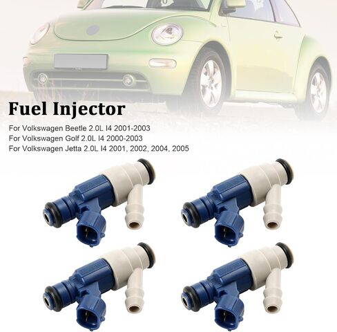 4PCS Fuel Injectors Fit For Volkswagen Beetle 2.0L I4 2001-2003,Golf 2.0L I4 2000-2003,Jetta 2.0L I4 2001, 2002, 2004, 2005# 06A906031AC, 0280156240, 06A906031CB, 0280155995, 852-18103 in Kuwait