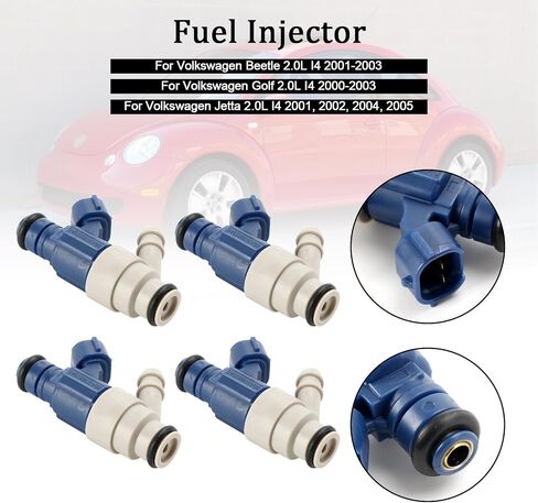 4PCS Fuel Injectors Fit For Volkswagen Beetle 2.0L I4 2001-2003,Golf 2.0L I4 2000-2003,Jetta 2.0L I4 2001, 2002, 2004, 2005# 06A906031AC, 0280156240, 06A906031CB, 0280155995, 852-18103 in Kuwait