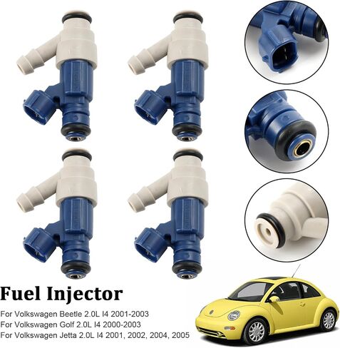 4PCS Fuel Injectors Fit For Volkswagen Beetle 2.0L I4 2001-2003,Golf 2.0L I4 2000-2003,Jetta 2.0L I4 2001, 2002, 2004, 2005# 06A906031AC, 0280156240, 06A906031CB, 0280155995, 852-18103 in Kuwait