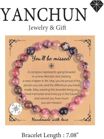 YANCHUN Coworker Leaving Gifts Coworker Appreciation Gifts Compass Bracelet Good Luck Farewell Bracelet Retirement Thank You Gift for Coworker Friends Boss Teacher in Kuwait