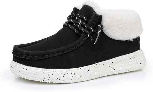 Apakowa Boys Fall Winter Boots Warm Girls Boys Winter Snow Boots with Faux Fur (Toddler/Little Kid/Big Kid) in Kuwait