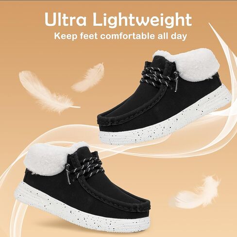 Apakowa Boys Fall Winter Boots Warm Girls Boys Winter Snow Boots with Faux Fur (Toddler/Little Kid/Big Kid) in Kuwait