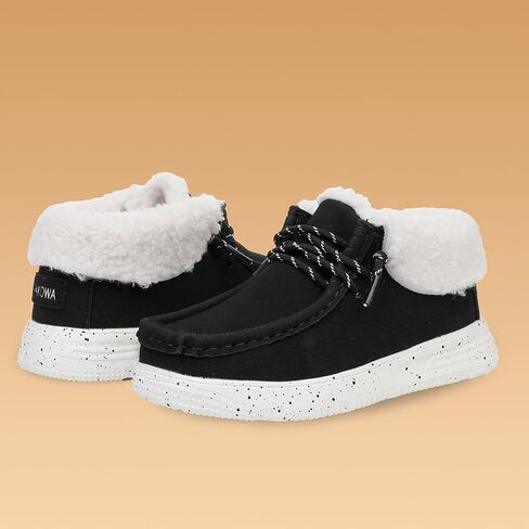 Apakowa Boys Fall Winter Boots Warm Girls Boys Winter Snow Boots with Faux Fur (Toddler/Little Kid/Big Kid) in Kuwait