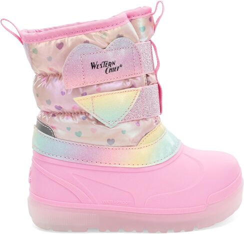 Western Chief Kids Denali Lighted Faux Fur Cold Weather Boots – Waterproof Snow Boots with Reflective Glitter, Warm and Cozy Winter Boots for Toddlers and Kids in Saudi Arabia